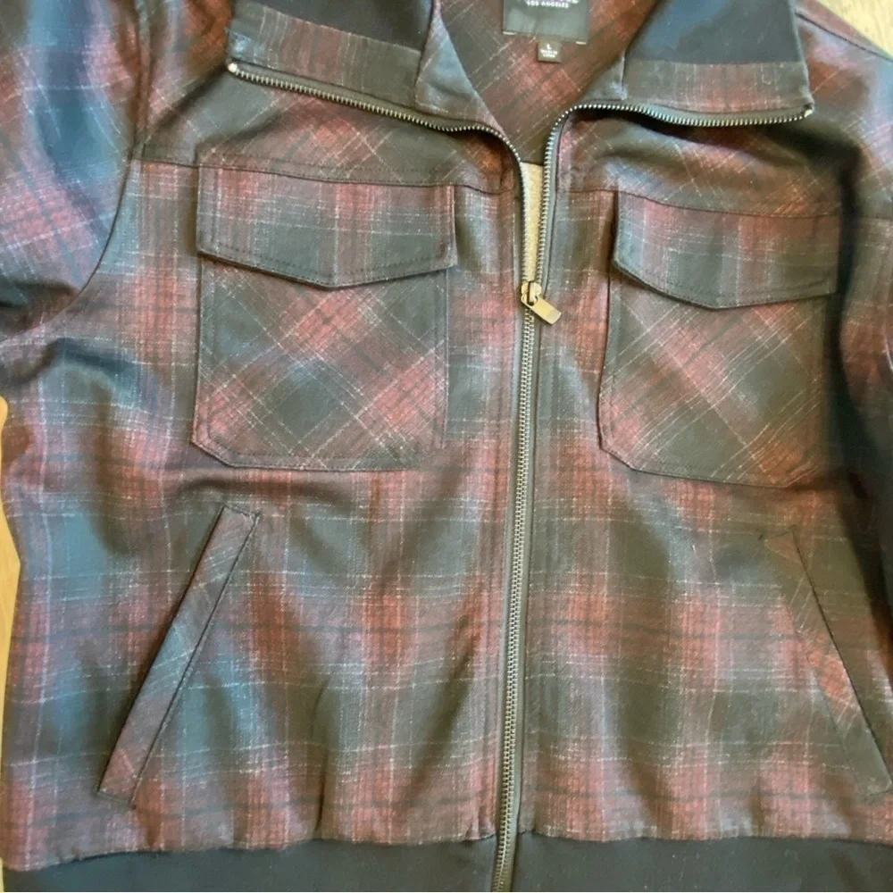 Liverpool Red & Black Plaid Bomber Jacket
